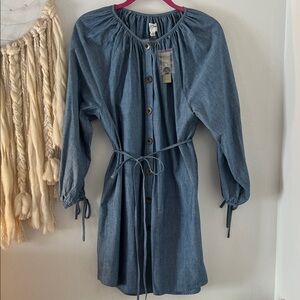 J. Crew Chambray Button-Down Dress